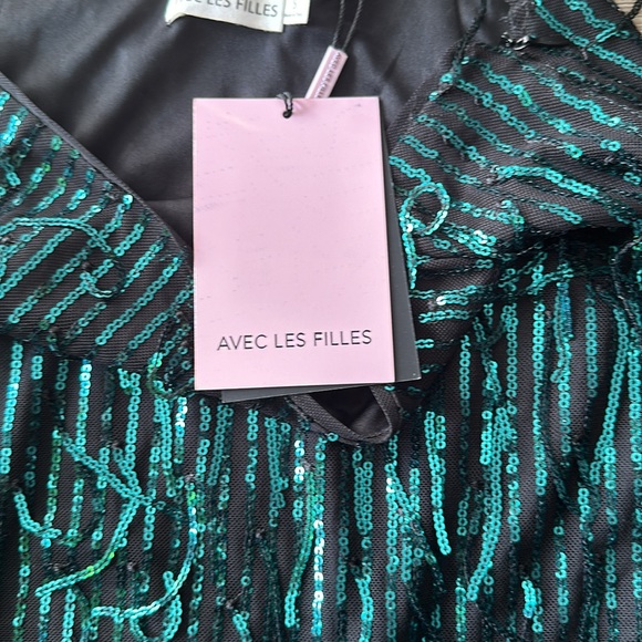 Avec Les Filles Sequins Fringe Size Small Mini Skirt - Picture 11 of 17